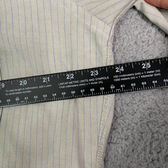 VTG L.L. Bean Shirt Men 16-32 Gray Striped Single Needle Tailored LS Button Down - Picture 9 of 11